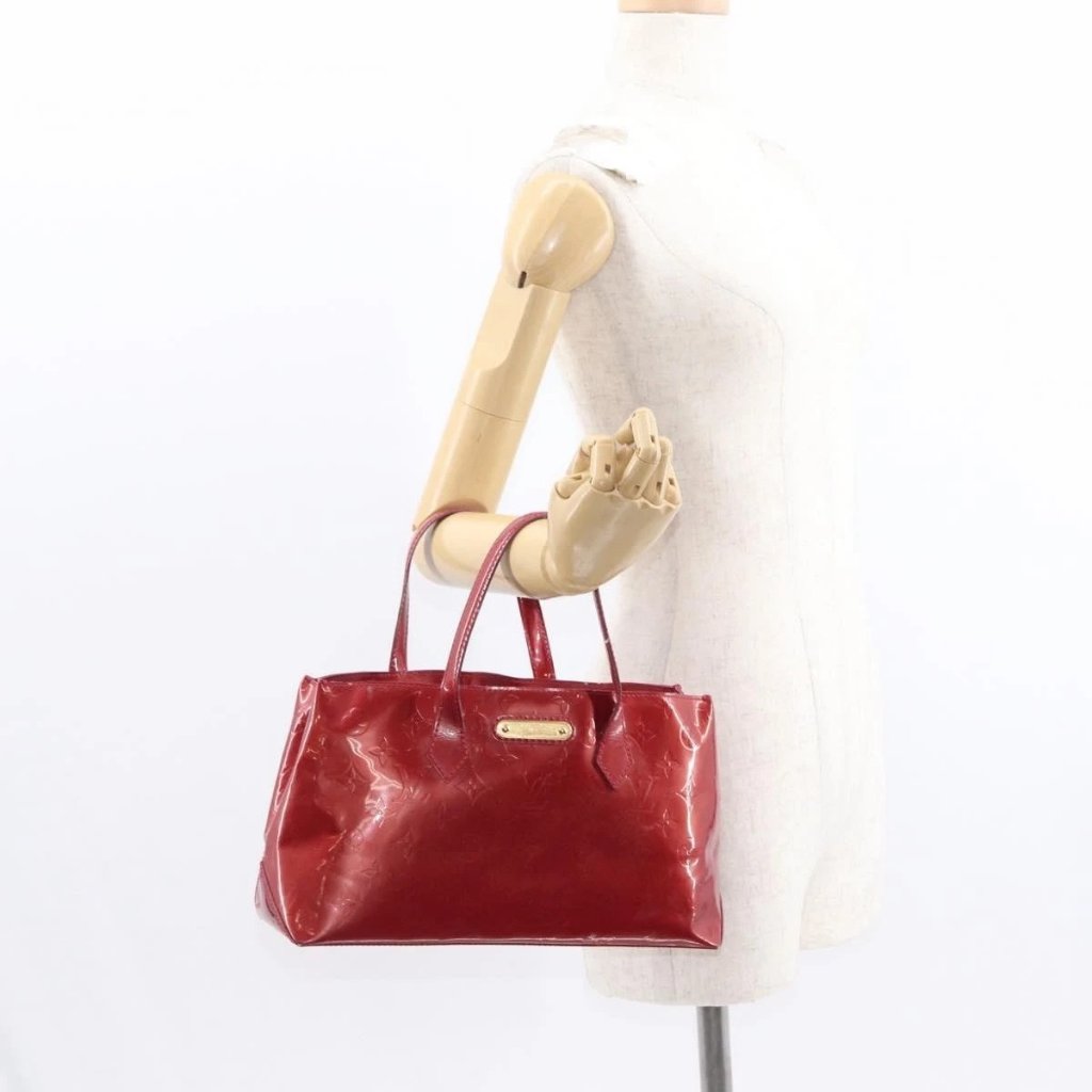Louis Vuitton Vernis Wilshire Pm Hand Bag Pomme D'amour M93642 Lv Auth 156950